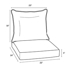 Cushion ties securing cushions to furniture