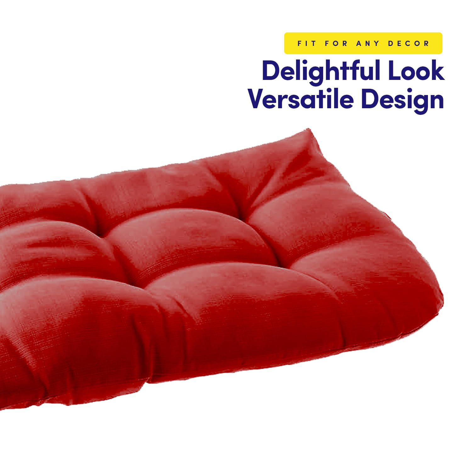 Cushion with ties attached to a porch swing