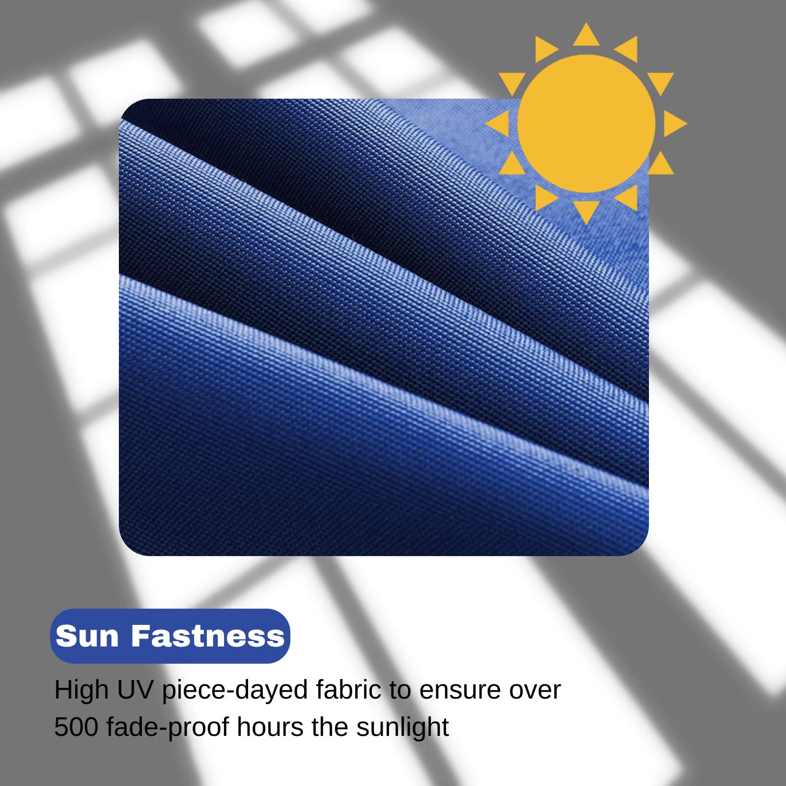 Cushions showing vibrant Dark Cerulean colour