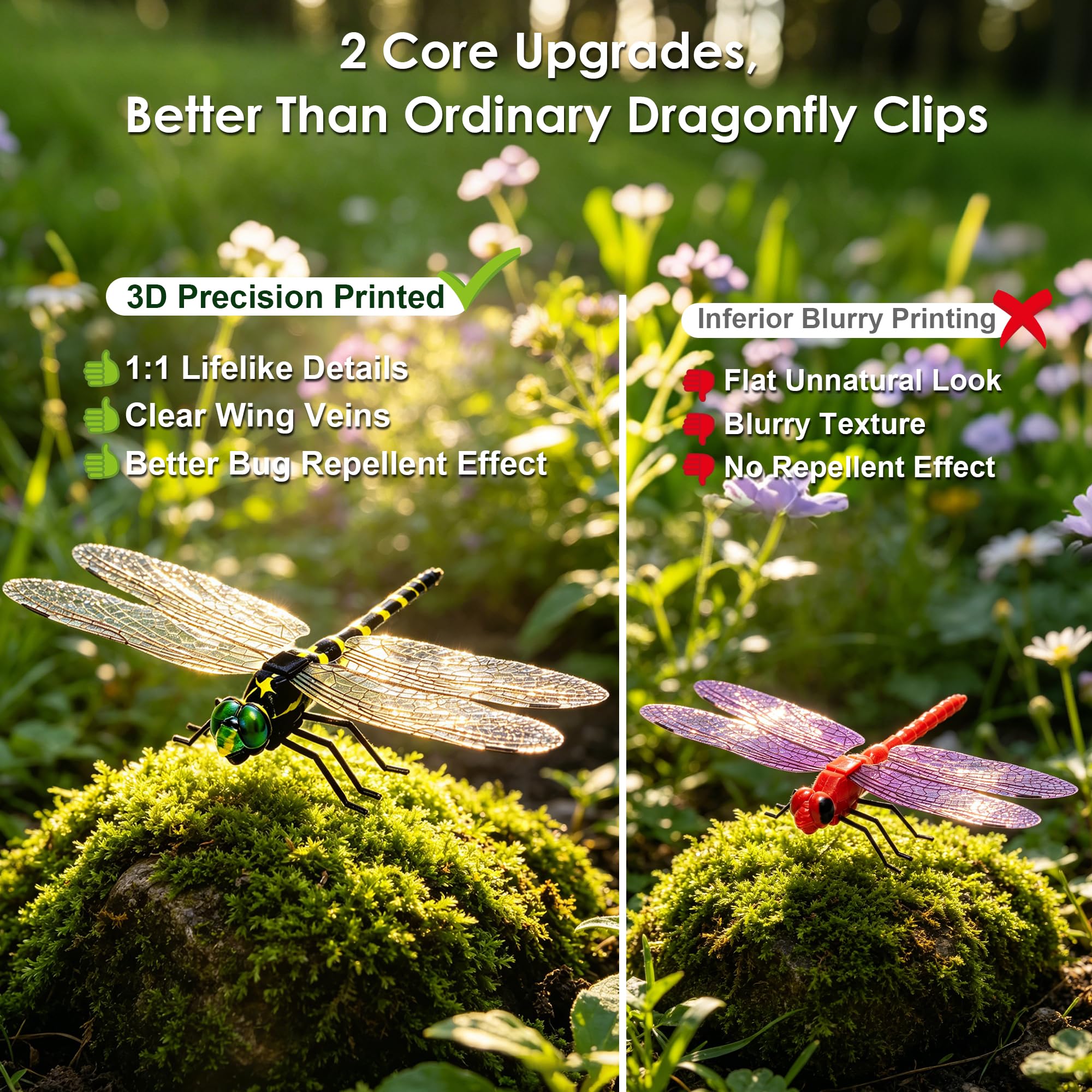 Cushry 3D Dragonfly Clip on a dog collar outdoors