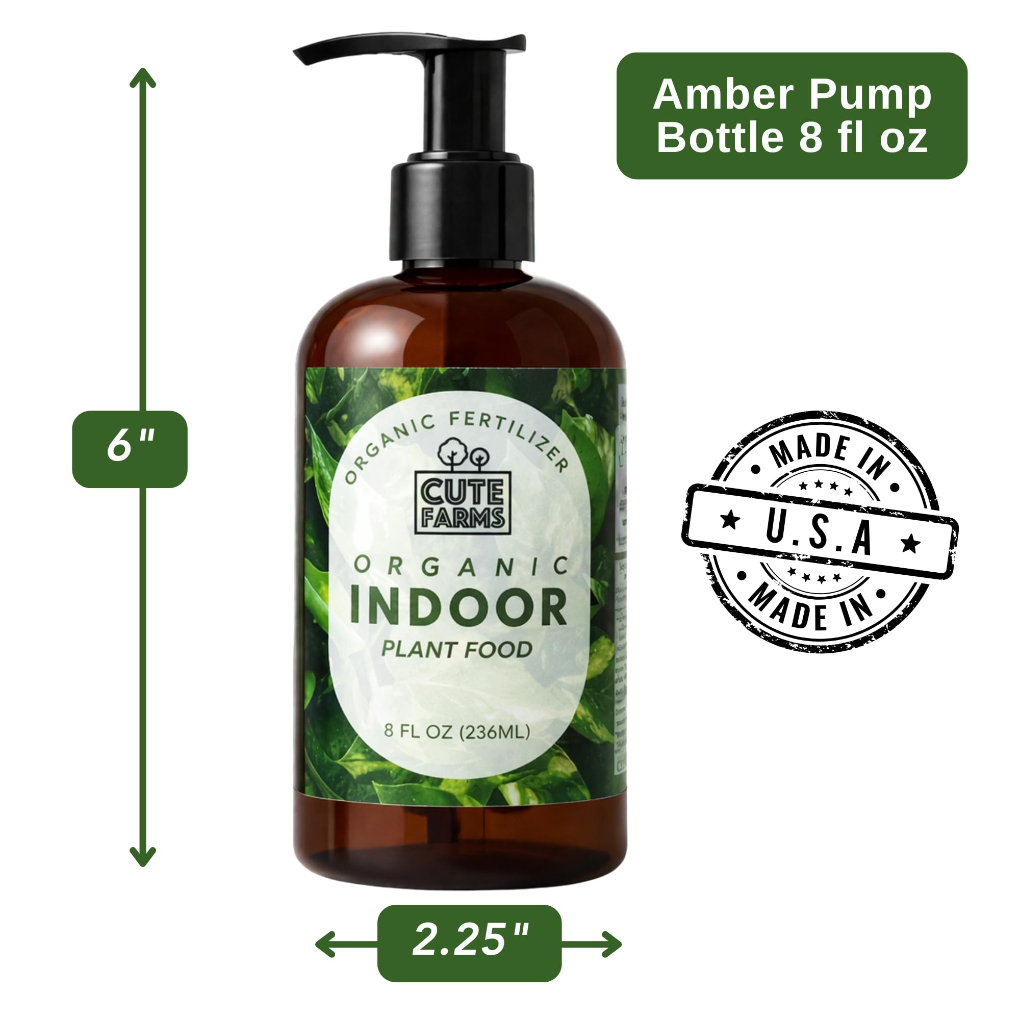 Cute Farms Organic Liquid Plant Food dispensing pump close-up