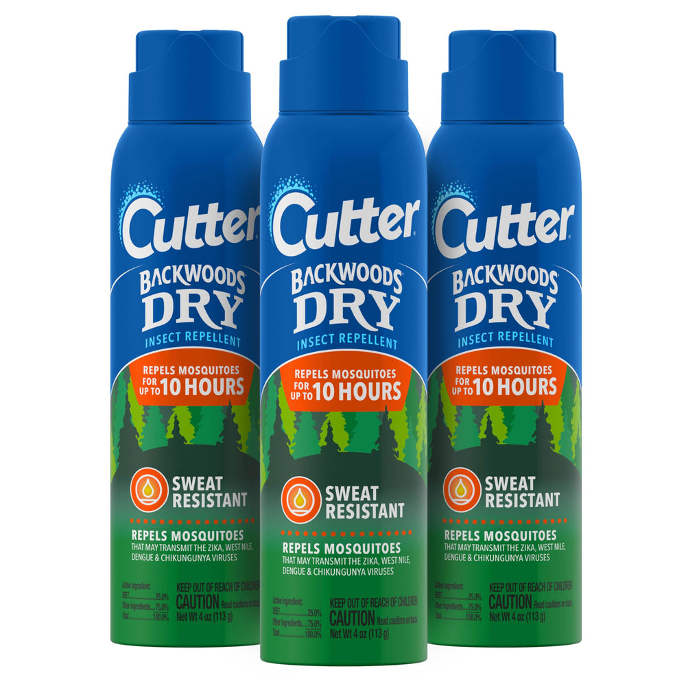 Cutter Backwoods Dry Insect Repellent 4 Oz aerosol can front view