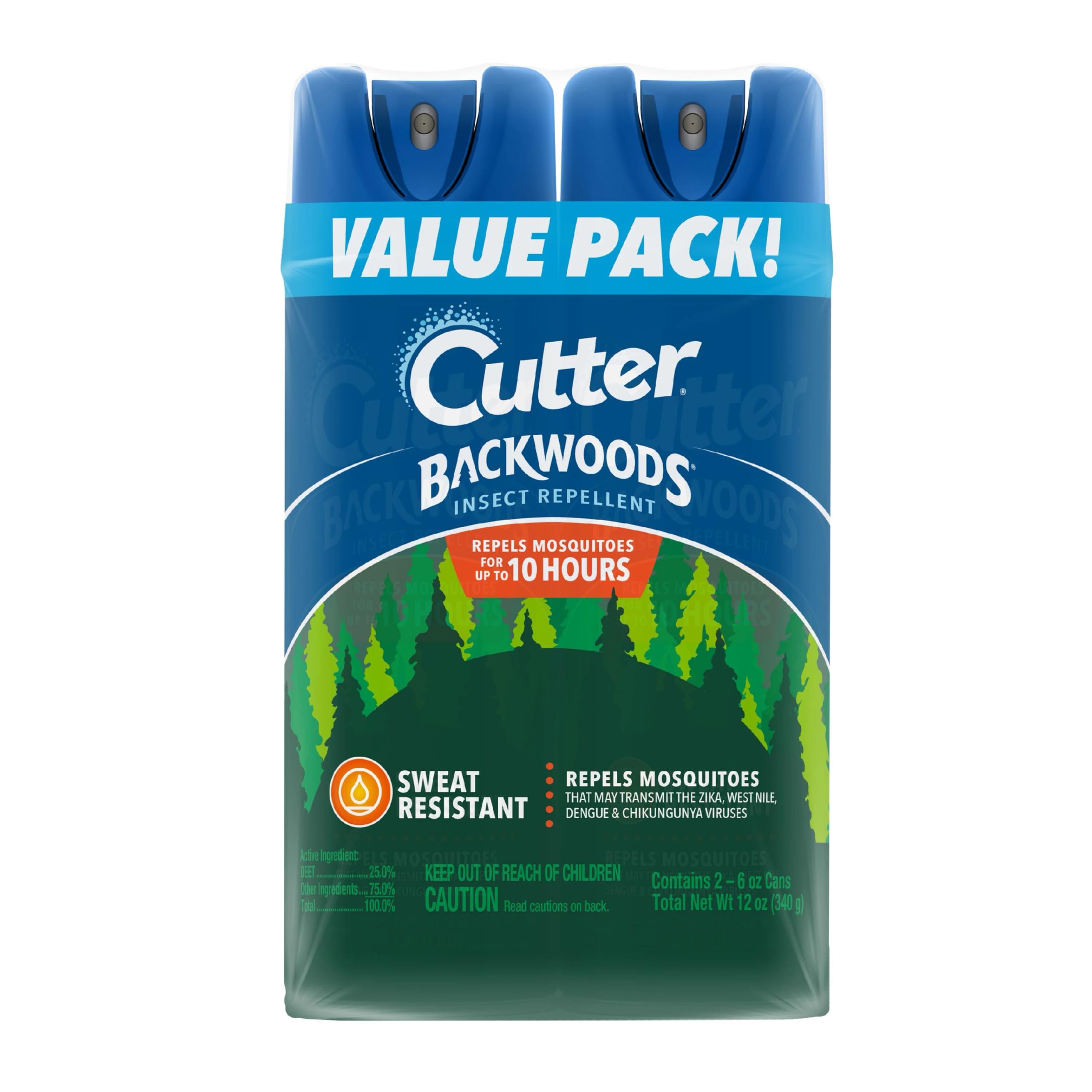 Cutter Backwoods Insect Repellent 6 oz aerosol can front view