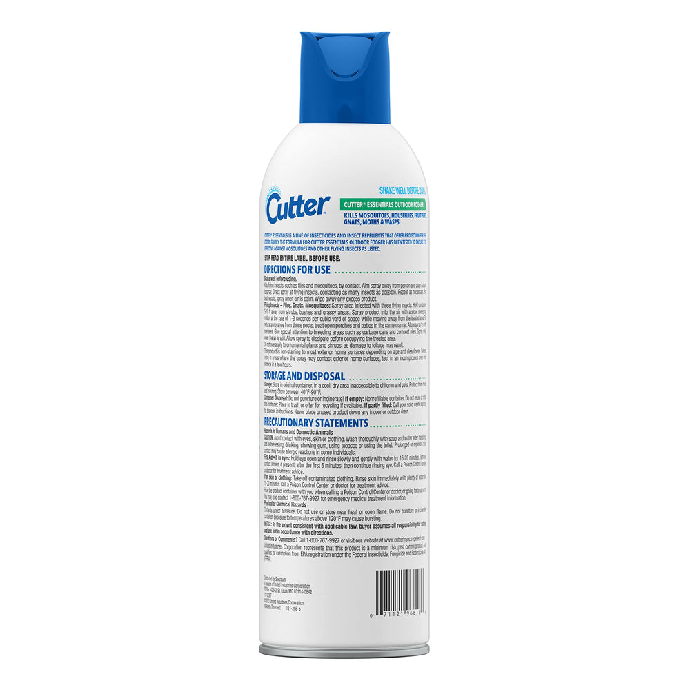 Cutter Outdoor Fogger 14 oz back view with label