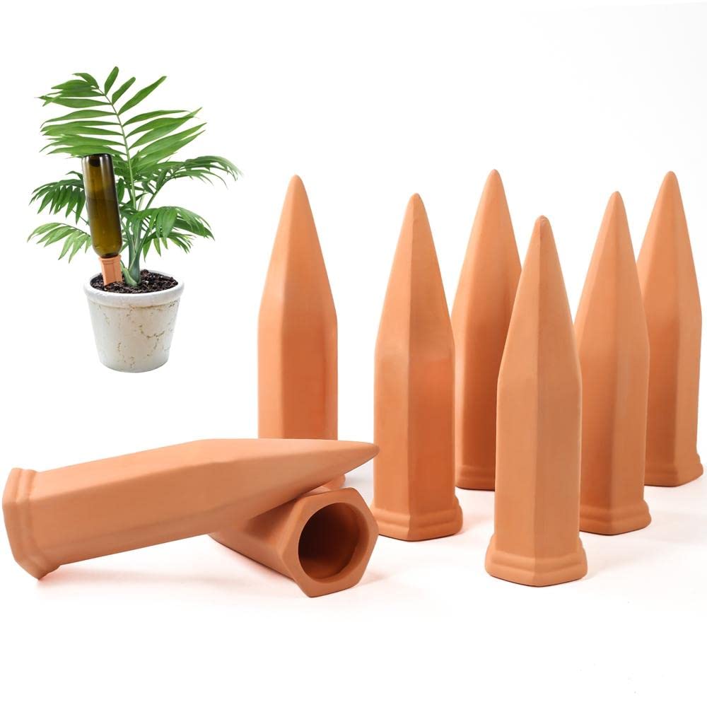 CUZZME 20-Pack Plant Watering Devices terracotta clay spikes
