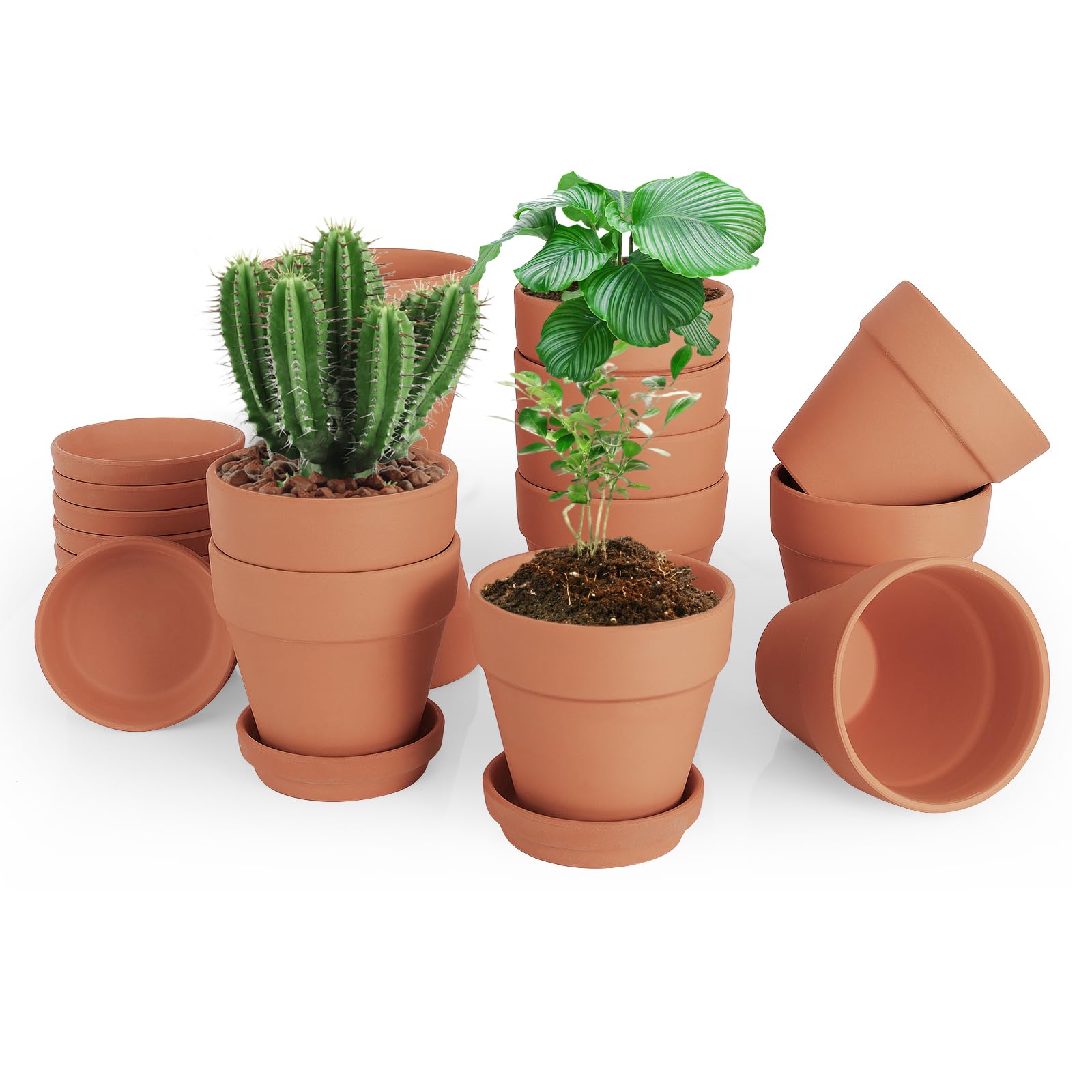 CUZZME terracotta pots in a garden setting