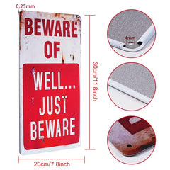 CVNDKN Halloween Decoration Metal Sign close-up of creepy design
