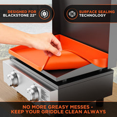 Cxesp 22" Silicone Griddle Mat side view with raised edges