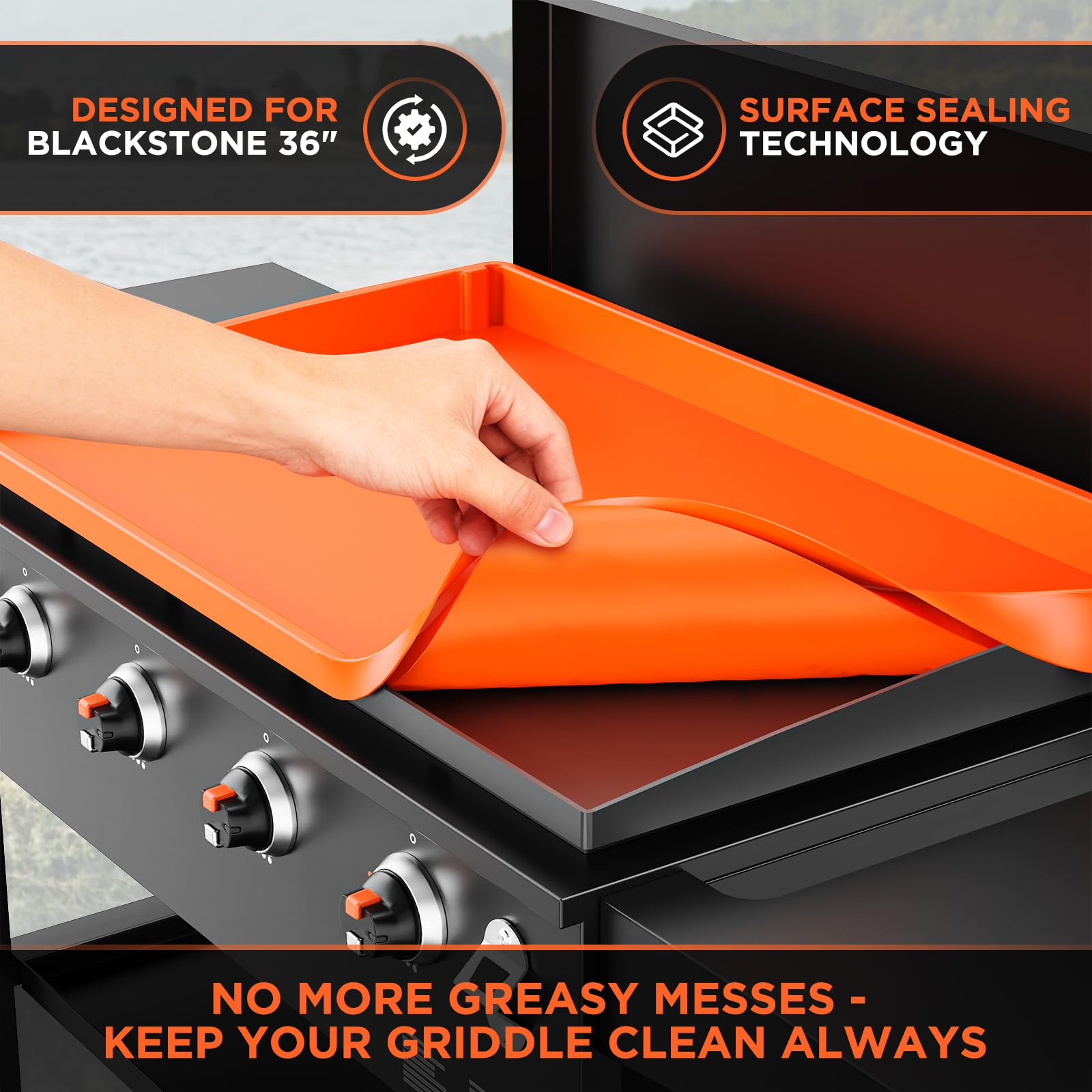 Cxesp 36" Silicone Griddle Mat side view showing thickness