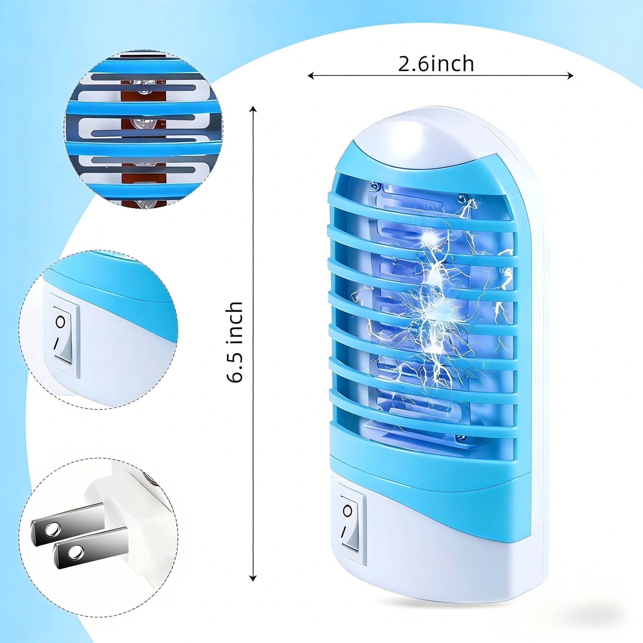 CXIENAOY Bug Zapper Indoor blue, side view