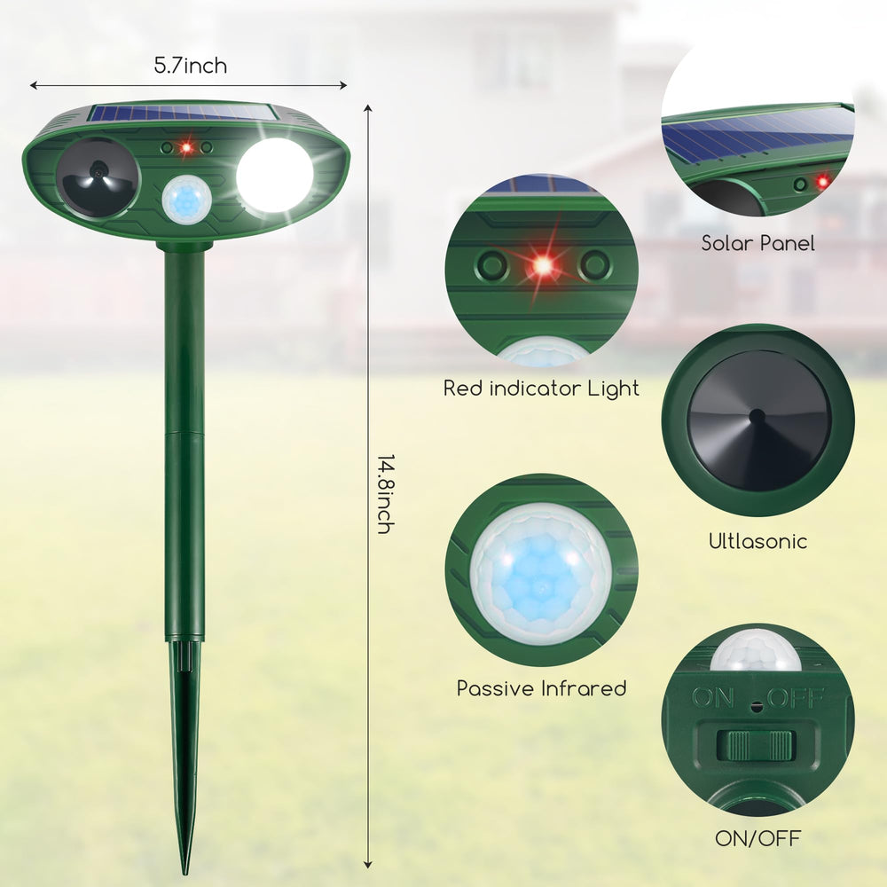 CXIENAOY pack of four solar ultrasonic animal repellent devices