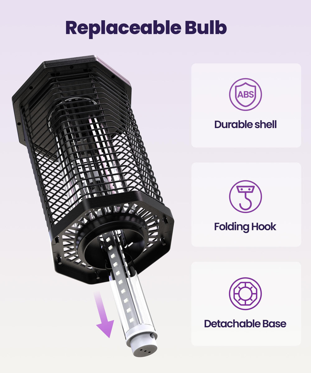 CXRUY Bug Zapper back view displaying durable ABS material