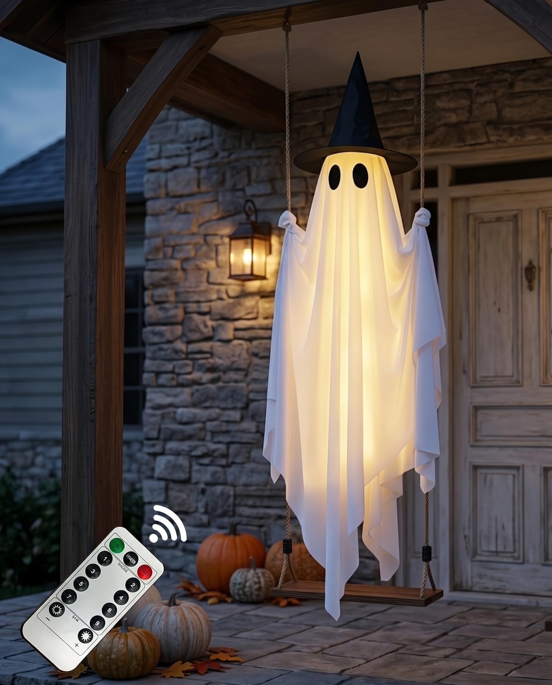 CYSKXYI 5FT Halloween swinging ghost outdoor decor front view