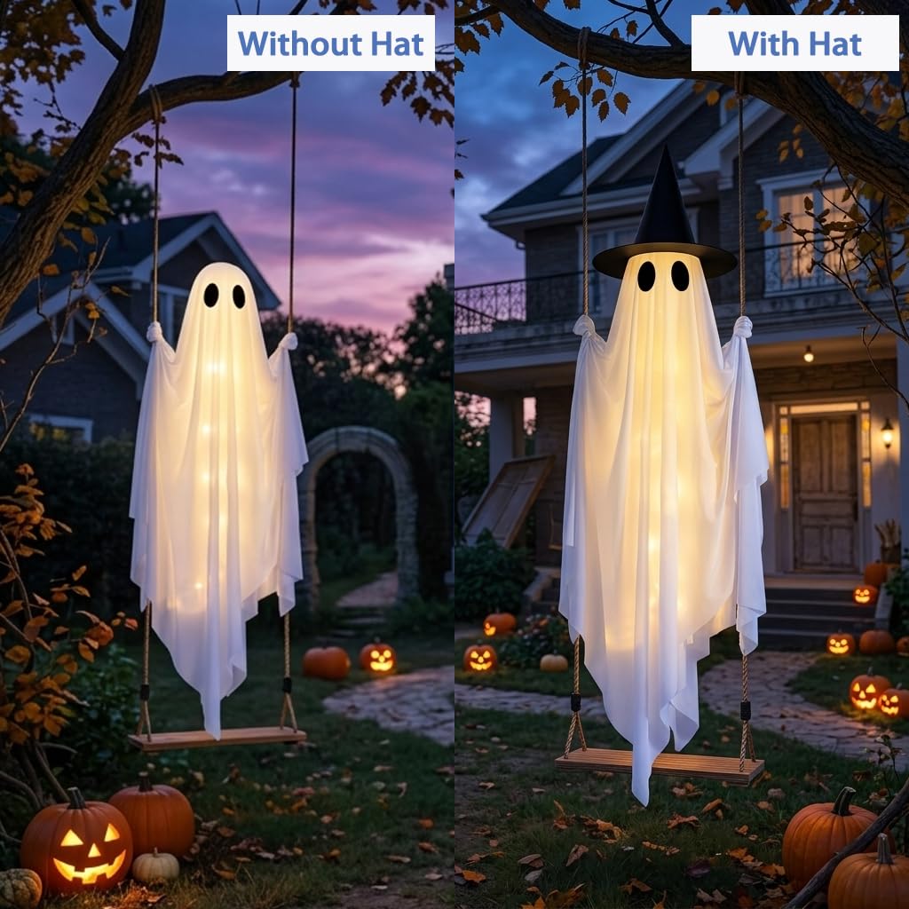 CYSKXYI 5FT swinging ghost illuminated at night