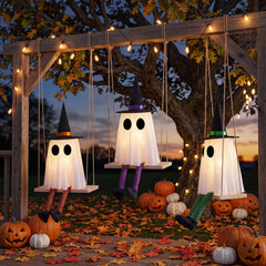CYSKXYI ghost swing glowing at night with warm LED lights