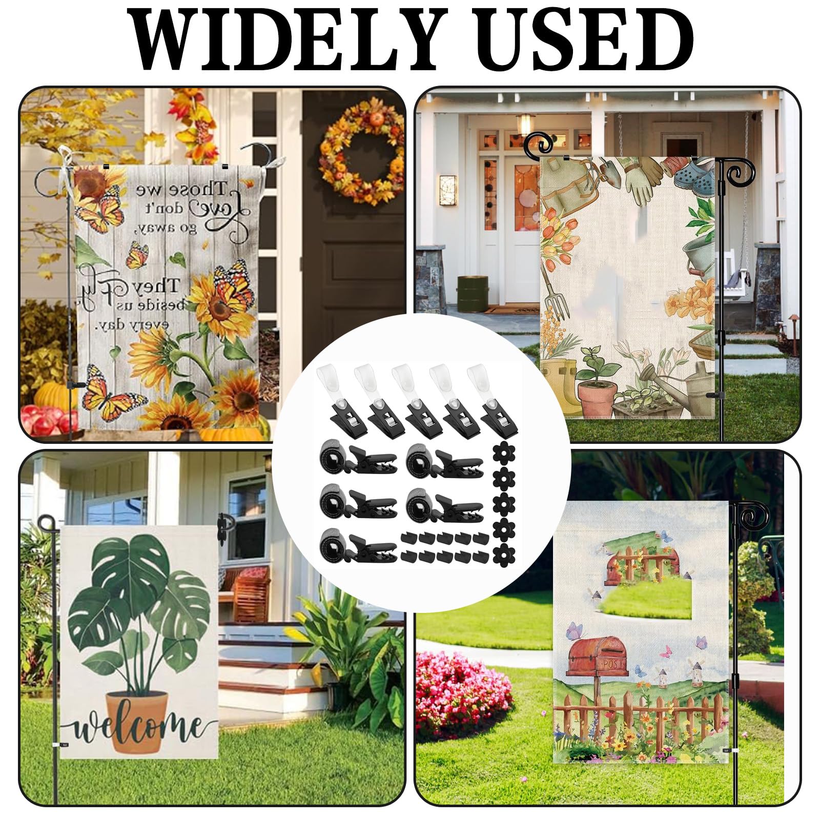 CYUXING garden flag clips and stoppers in outdoor setting