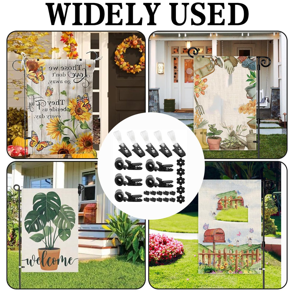 CYUXING garden flag clips and stoppers in outdoor setting