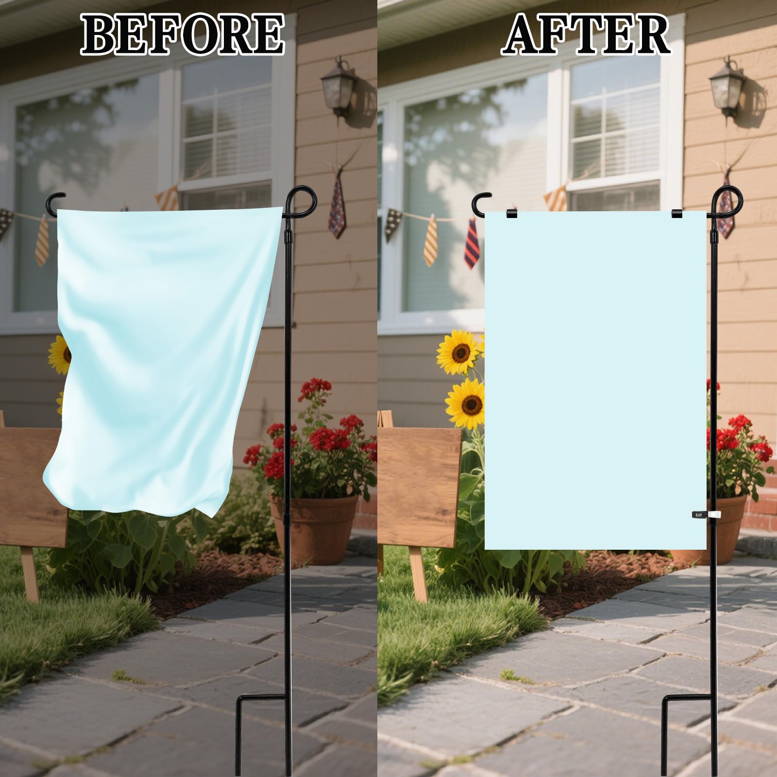 CYUXING garden flag clips set in use with garden flags