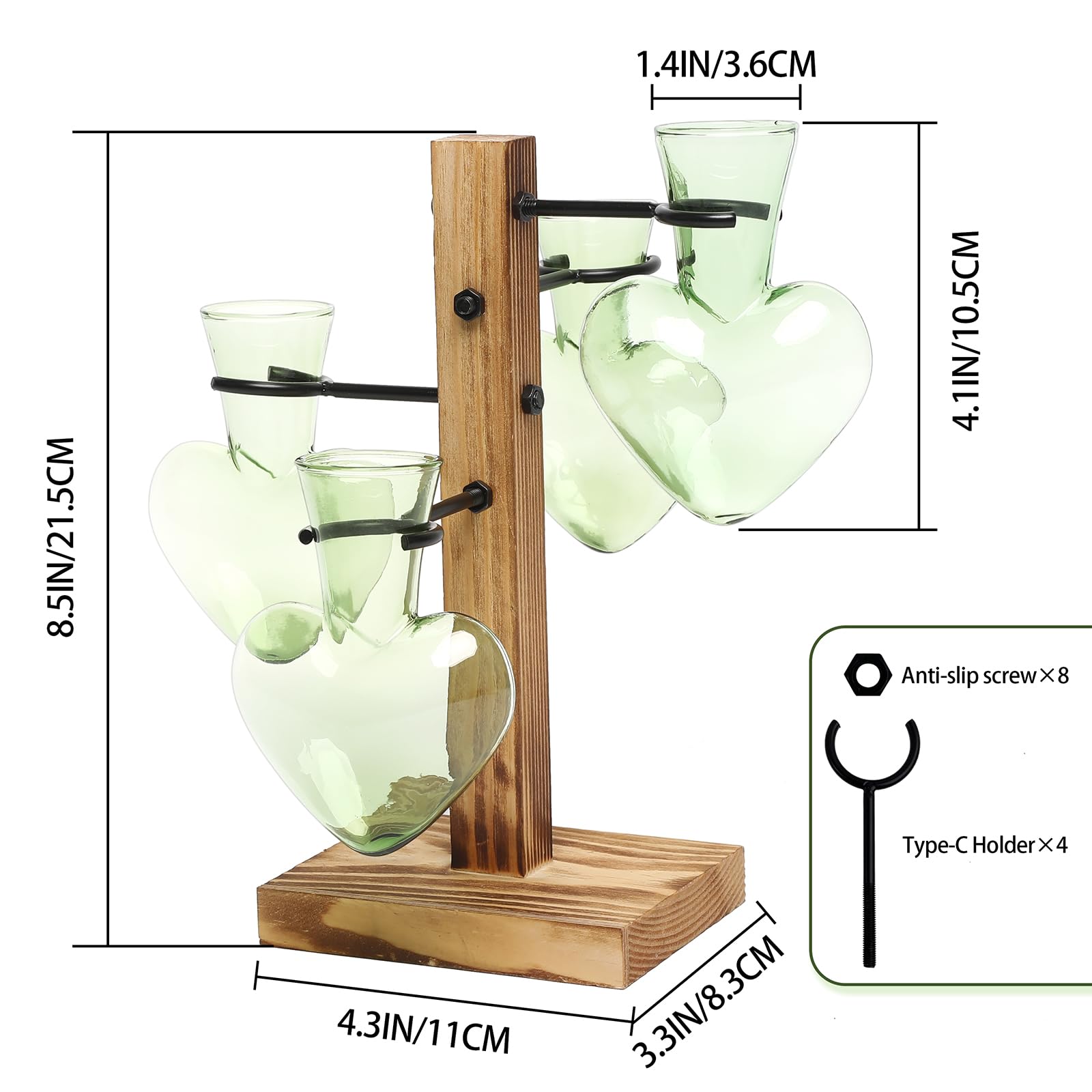 CYZglass Plant Terrarium with C-shaped hangers view