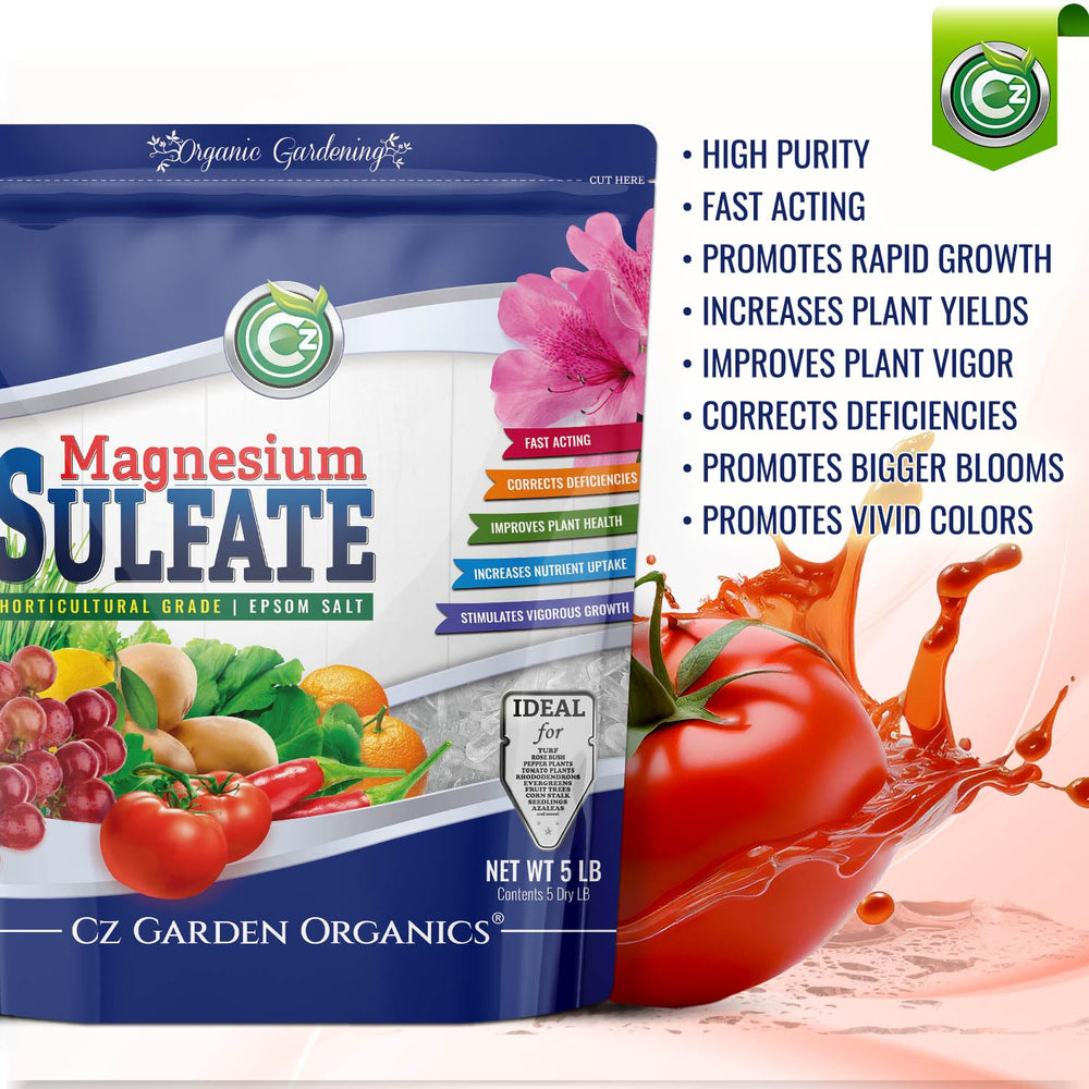 Cz Garden Magnesium Sulfate Epsom Salt side view with resealable pouch