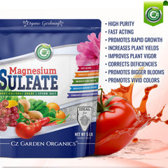 Cz Garden Magnesium Sulfate Epsom Salt side view with resealable pouch