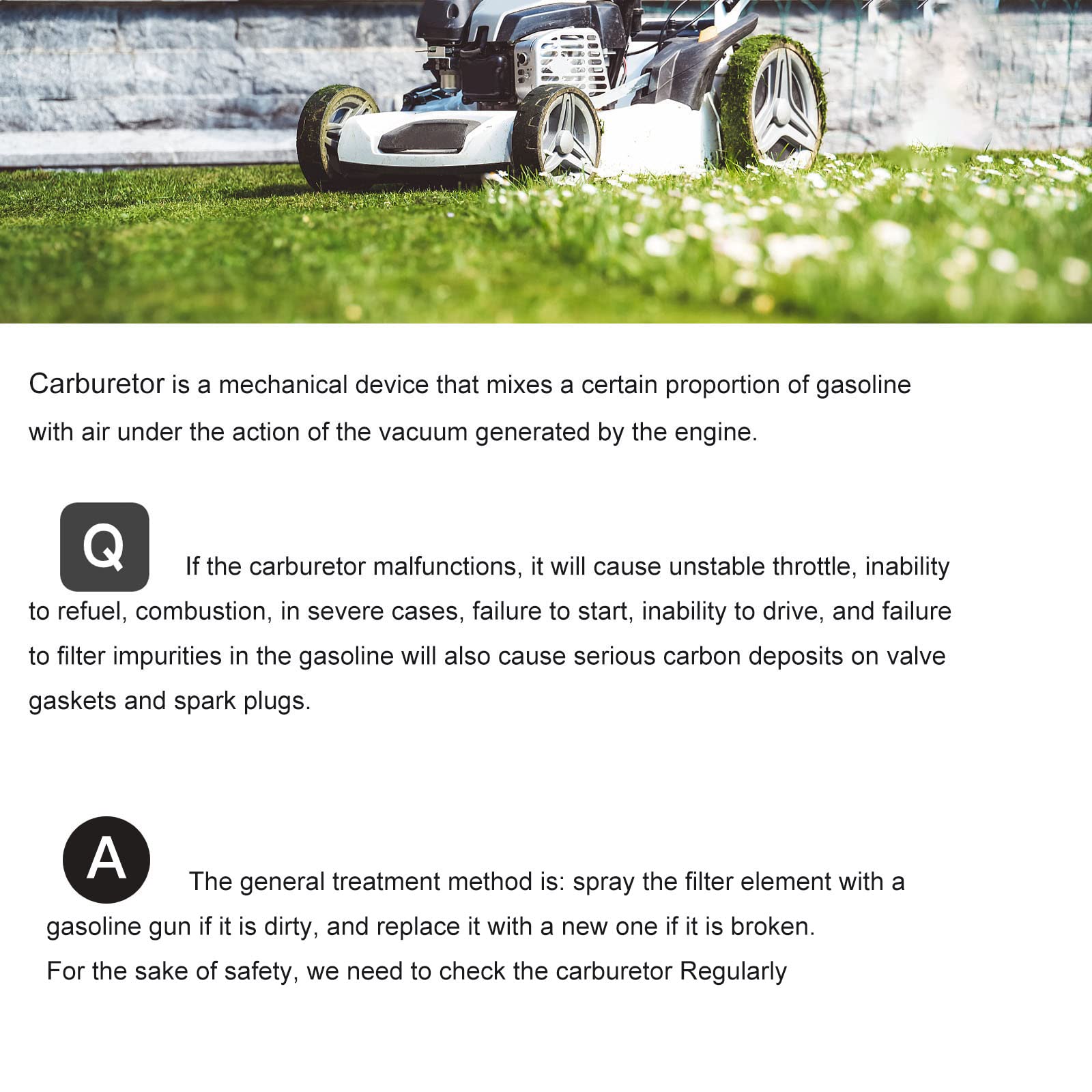 Czsmbt carburetor replacement for lawn mower laid out with tools