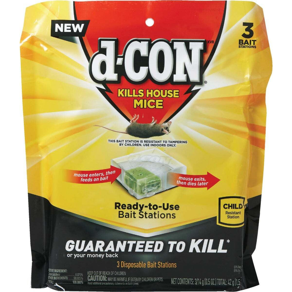 d-Con Corner Fit Mouse Bait Station ready to use