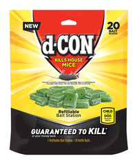 d-Con Refillable Corner Fit Mouse Poison Bait Station with 20 bait refills