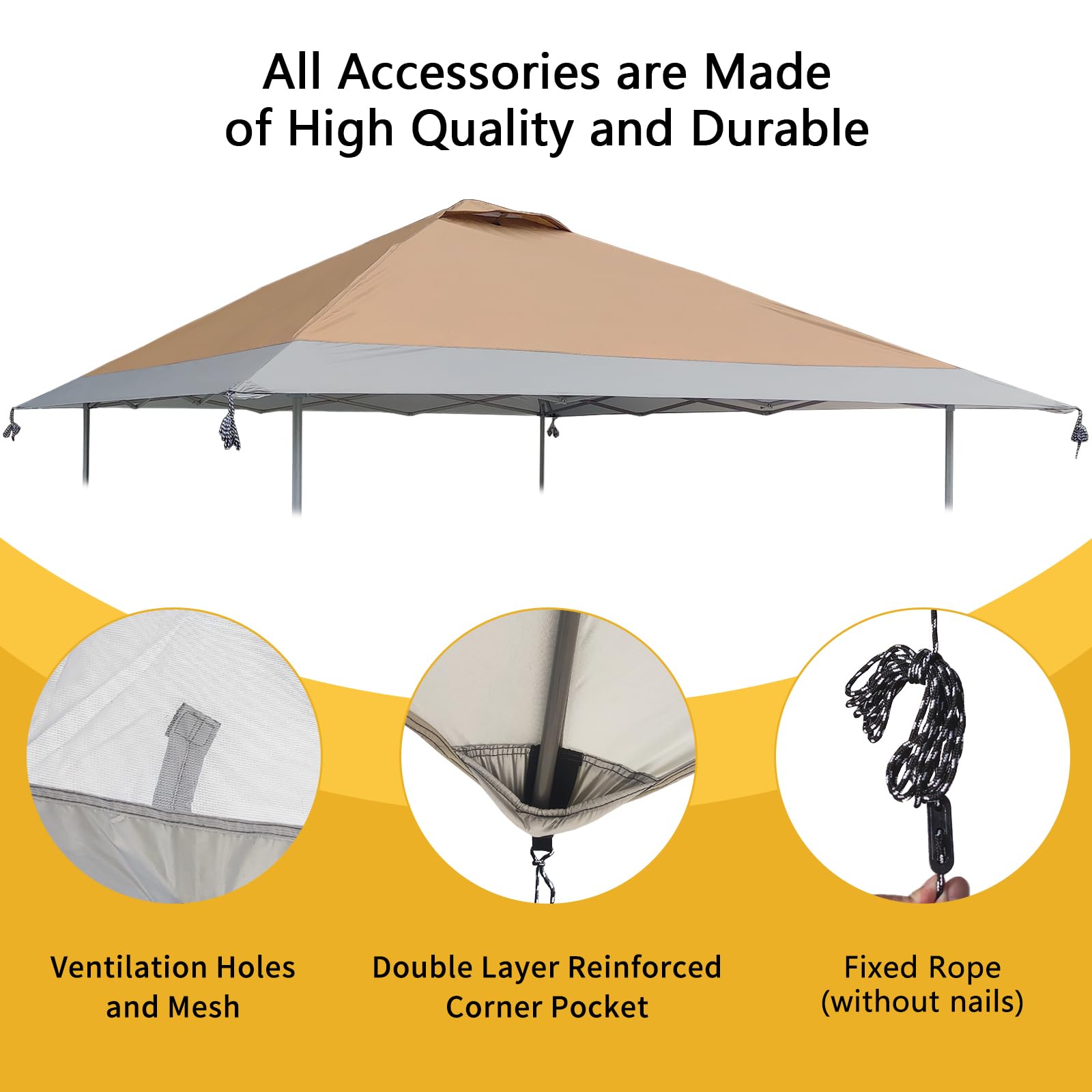D&ONEHOS 13x13 canopy replacement top installed on frame