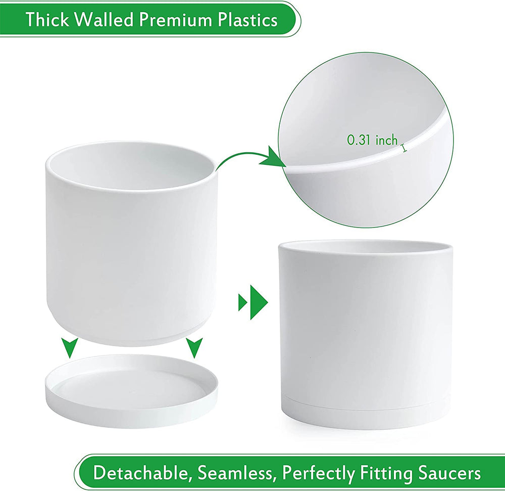 D'vine Dev 10 Inch Plastic Planter Pot side view