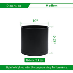 D'vine Dev 10 Inch Plastic Planter Pot side view showing drainage holes