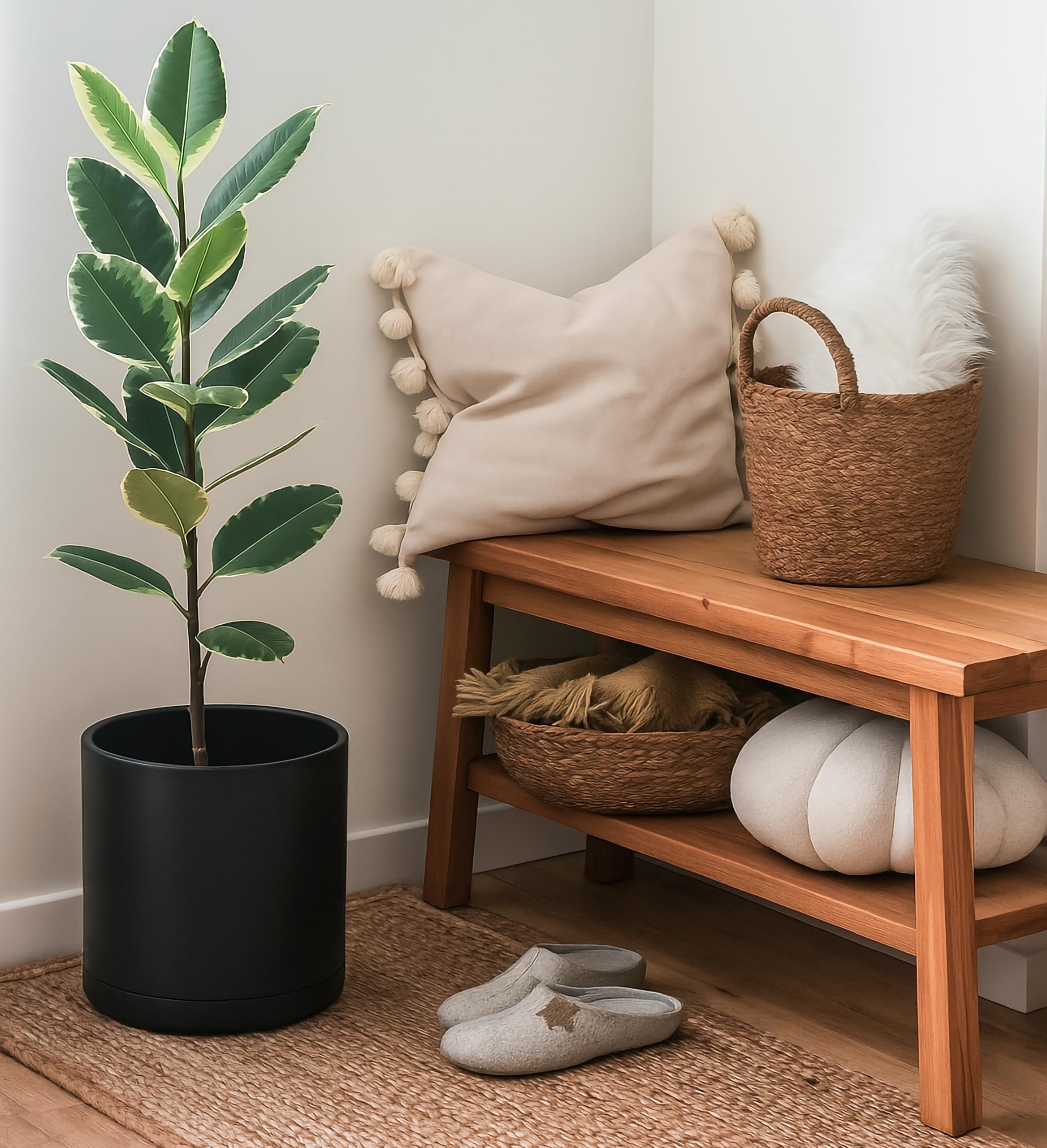 D'vine Dev 10 Inch Plastic Planter Pot with dimensions displayed