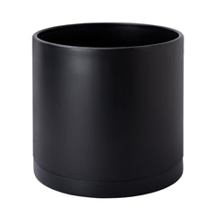 D'vine Dev 12 Inch Plastic Planter Pot in Matte Black front view