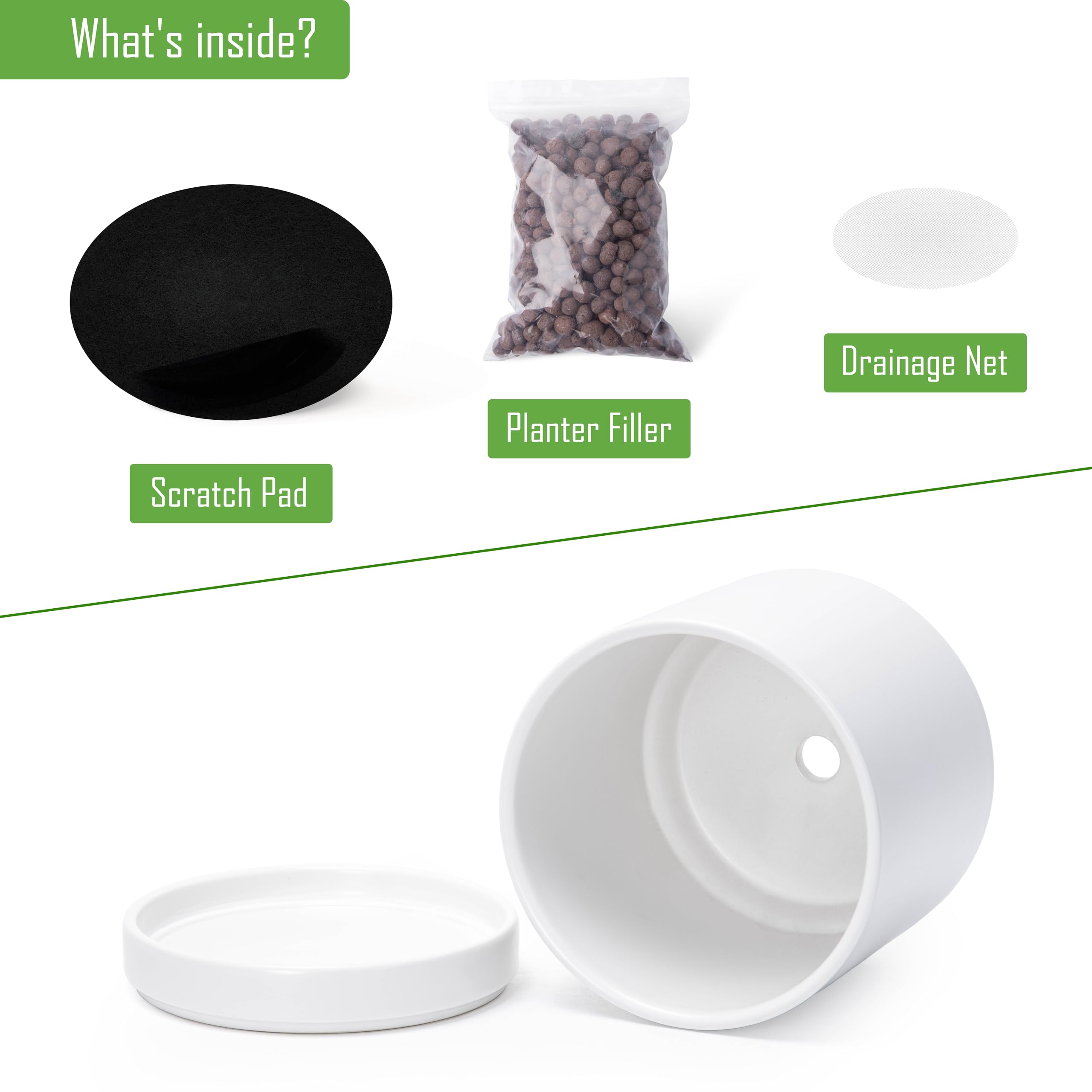 D'vine Dev 2-Pack Ceramic Pots with accessories included