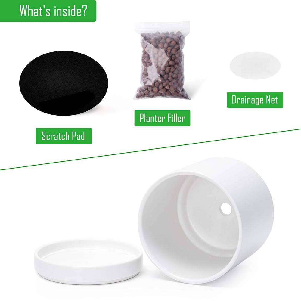 D'vine Dev 2-Pack Ceramic Pots with accessories included