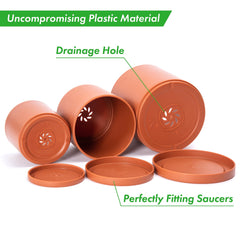 D'vine Dev 5-inch terracotta planter pot with drainage hole