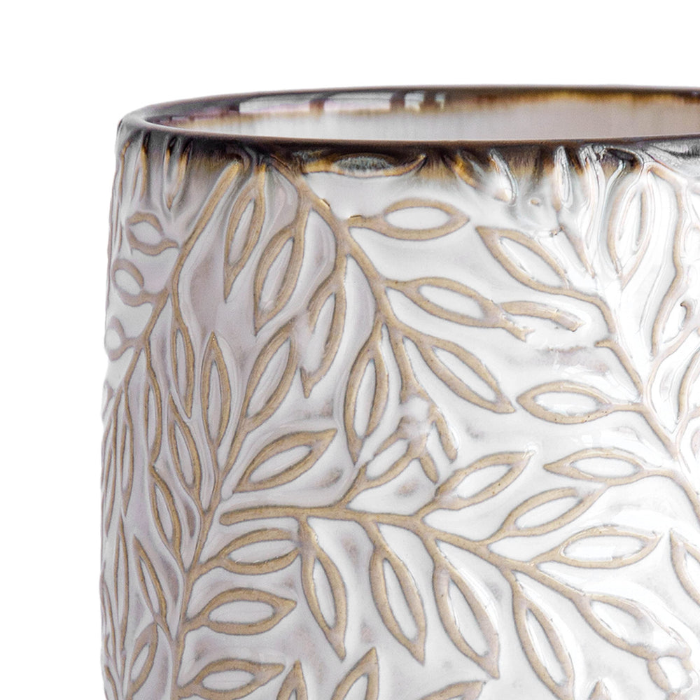 D'vine Dev 6-inch ceramic planter with a plant ready for display