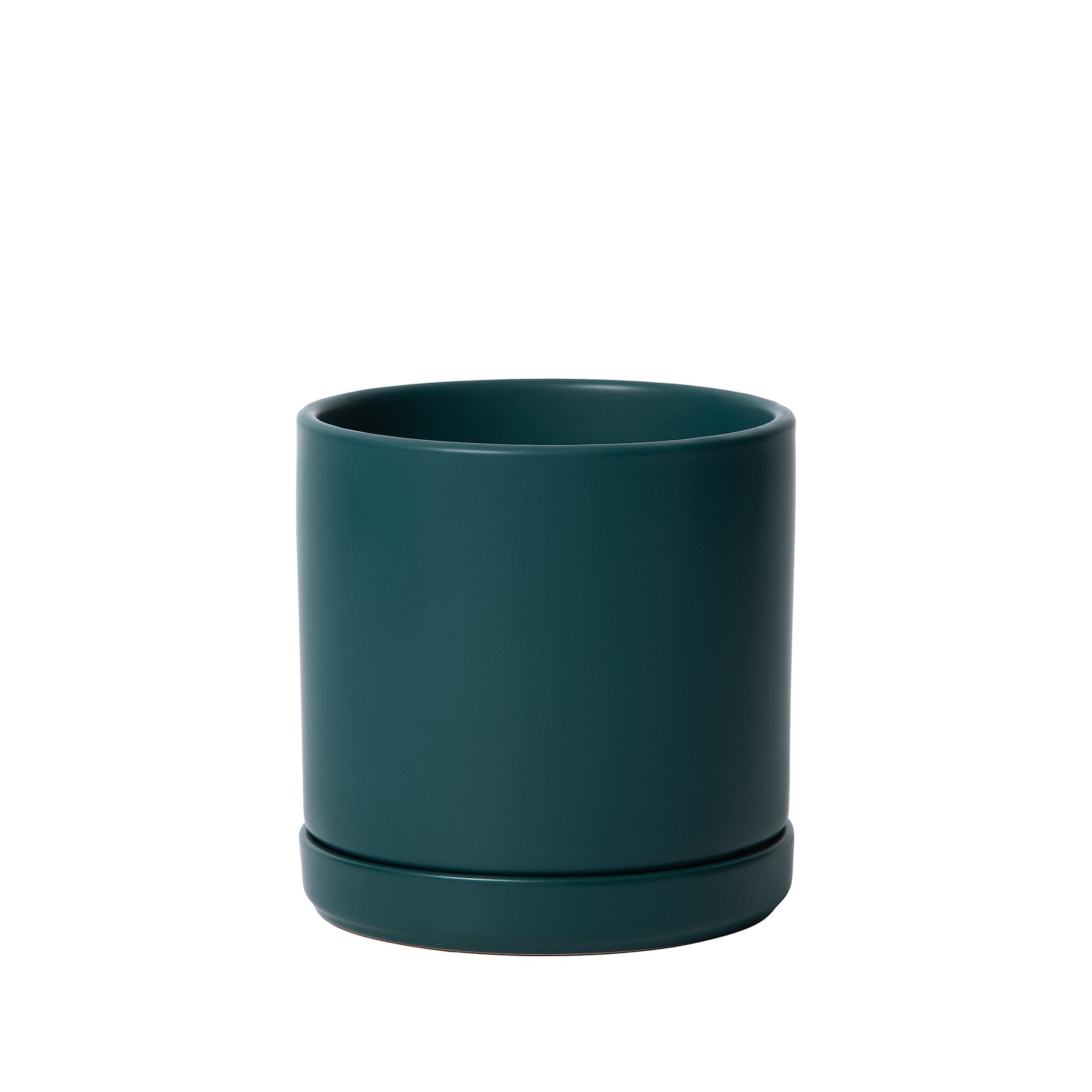 D'vine Dev 6 Inch Teal Ceramic Planter Pot front view