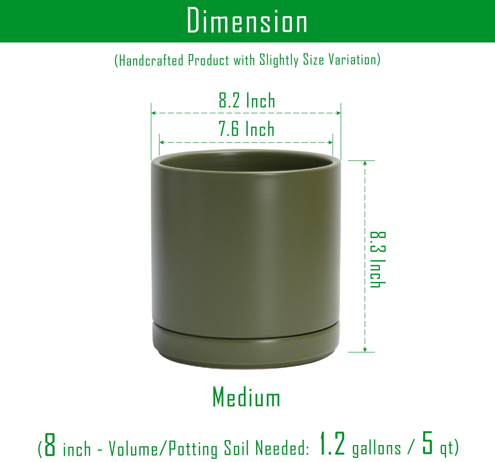 D'vine Dev ceramic planter with included saucer and drainage hole.