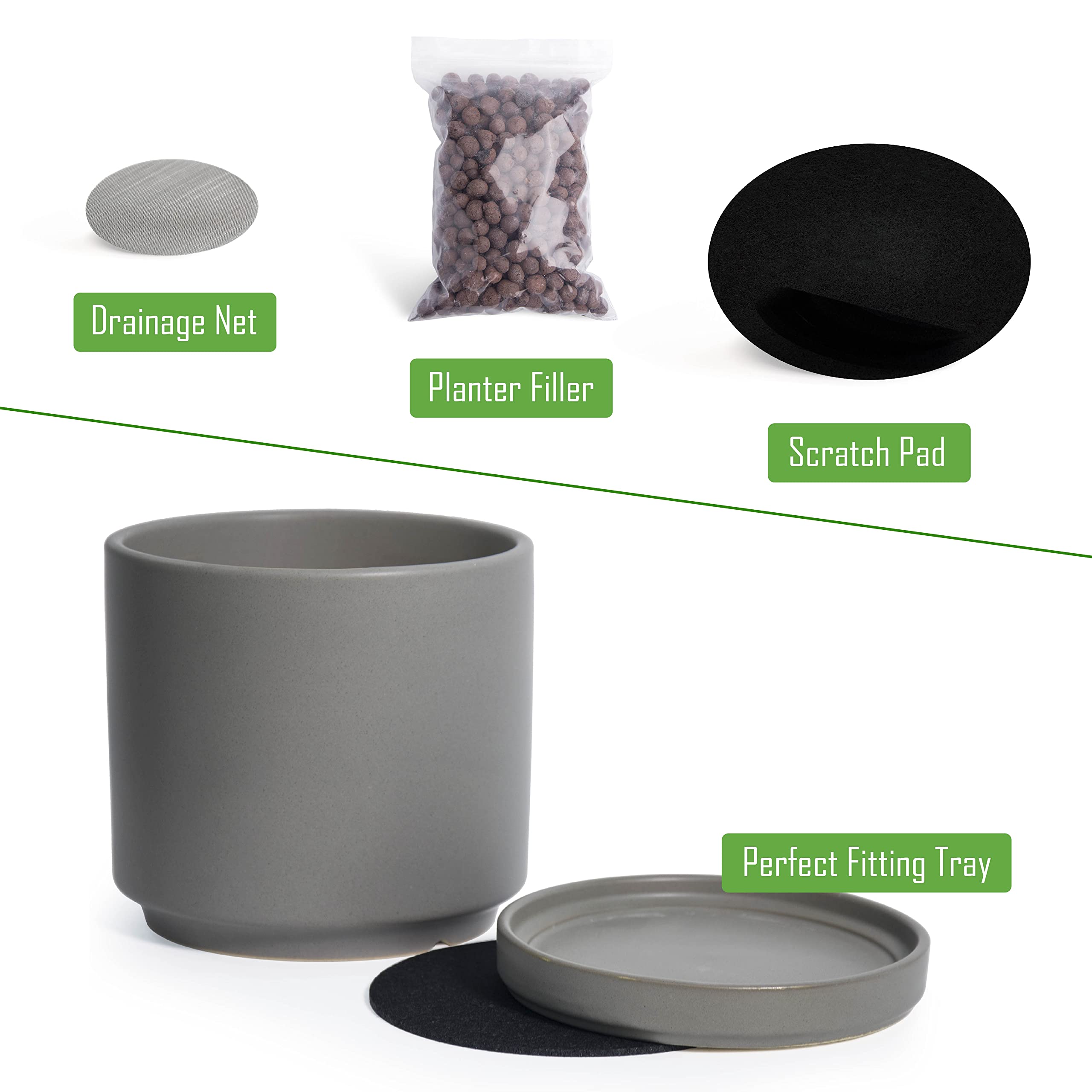 D'vine Dev ceramic pot with drainage holes
