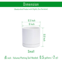 D'vine Dev ceramic pots with drainage holes, top view