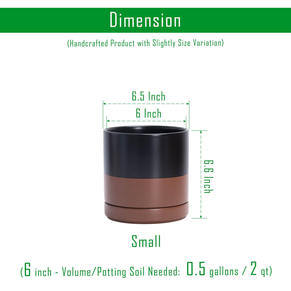 D'vine Dev ceramic pots with drainage mesh nets and pads