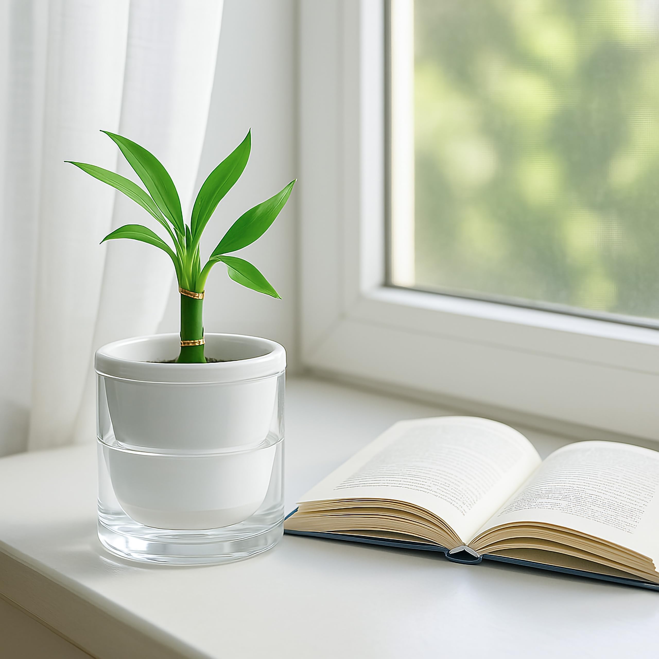 D'vine Dev planter set with glass reservoir and terracotta pot