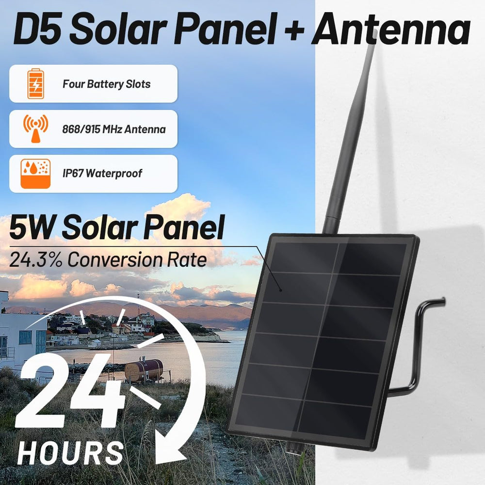 D5-1A Solar Panel mounted on a tree