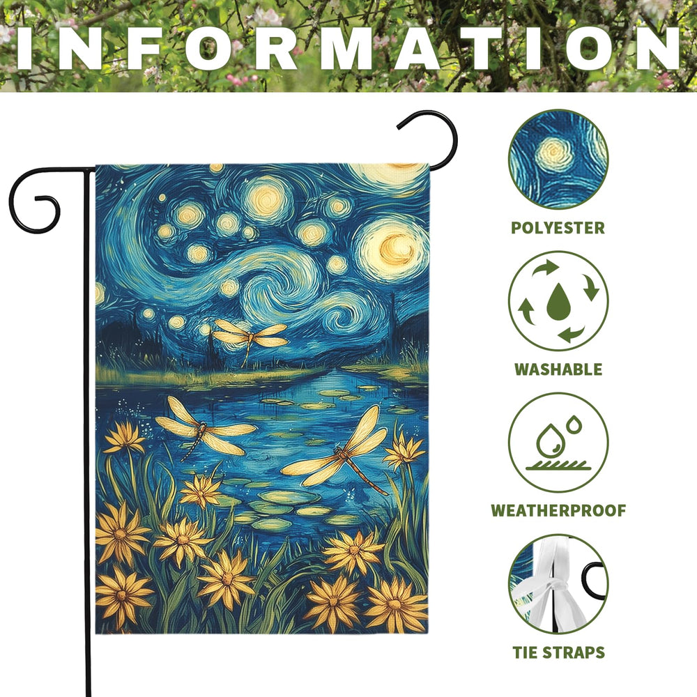 Dacawin 12x18 inch garden flag displayed on a patio