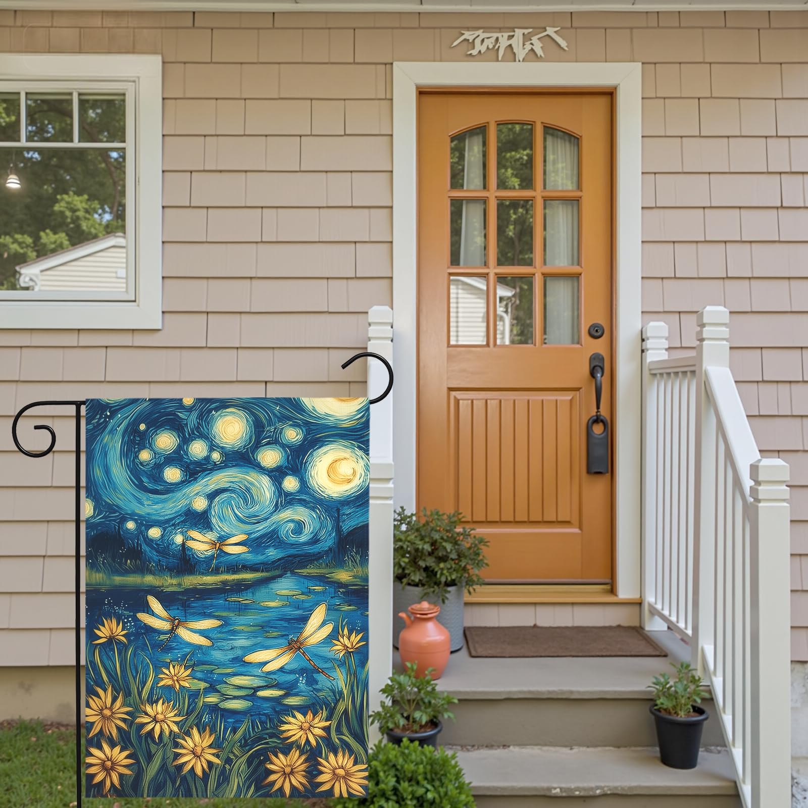 Dacawin Summer Daisy Garden Flag in a vibrant outdoor setting