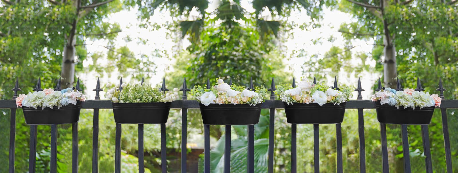 Dahey metal planter showing drainage holes