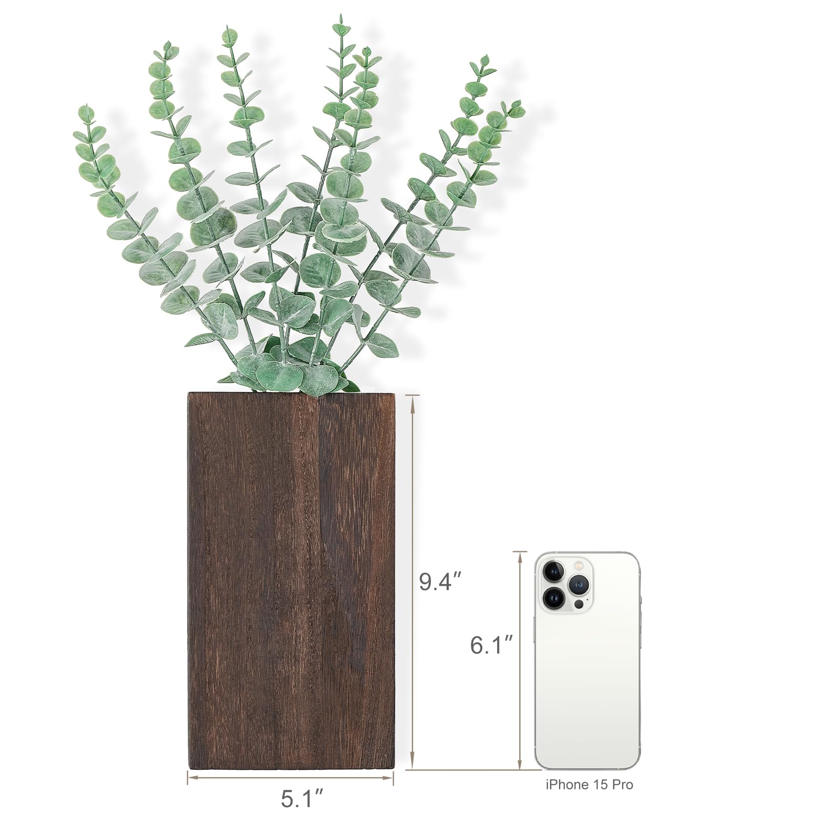 Dahey Wall Planter Vase displayed on a wall with greenery