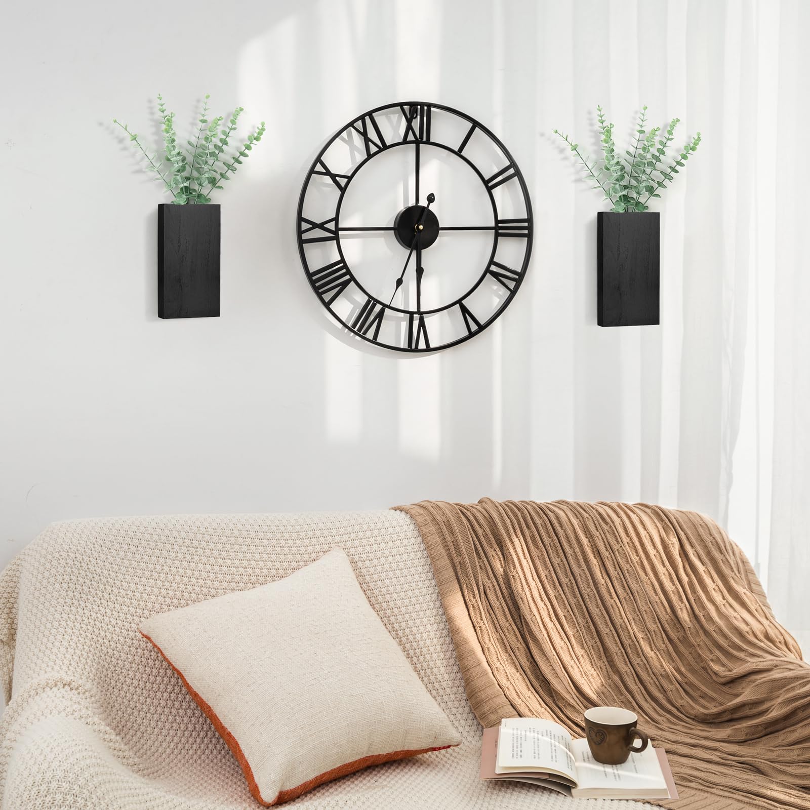 Dahey wall planter vase set showing installation hardware