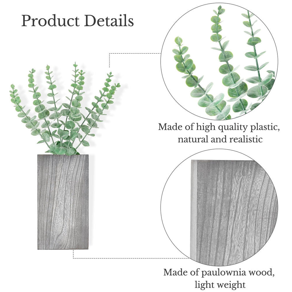 Dahey wall planter vase with fake plants packaging view